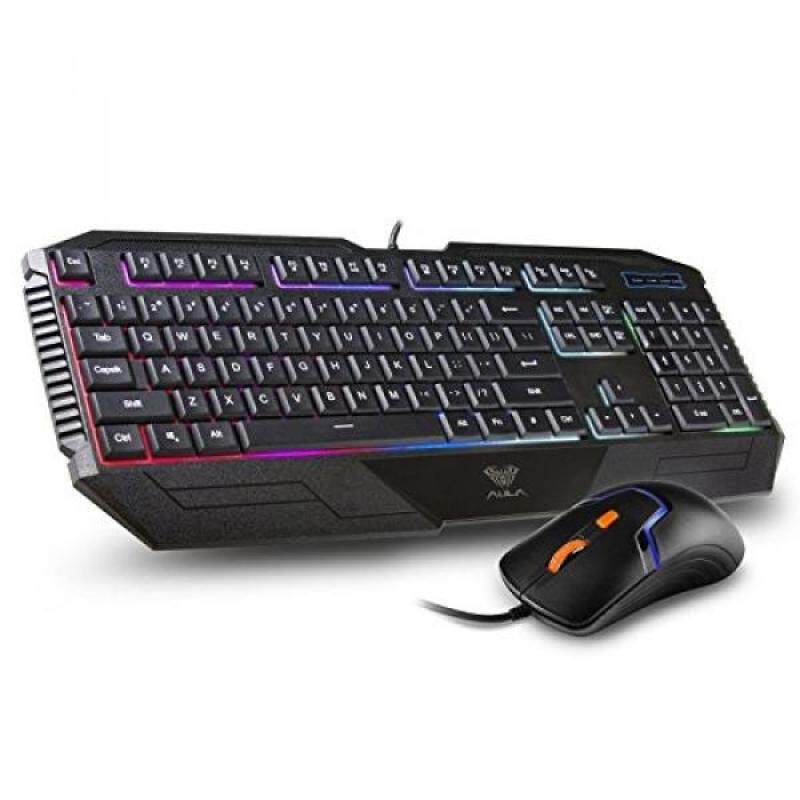 AULA Aurora Backlit Gaming Keyboard and Mouse Combo with Adjustable Backlight (SI-2023 + SI-9013) - intl Singapore