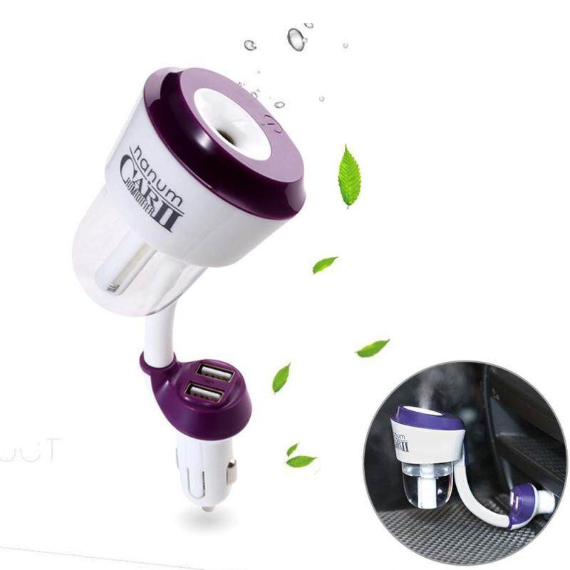 voogol Upgraded Mini Car Air Humidifier Purifier Dual USB Car Charger Phone Charging Singapore