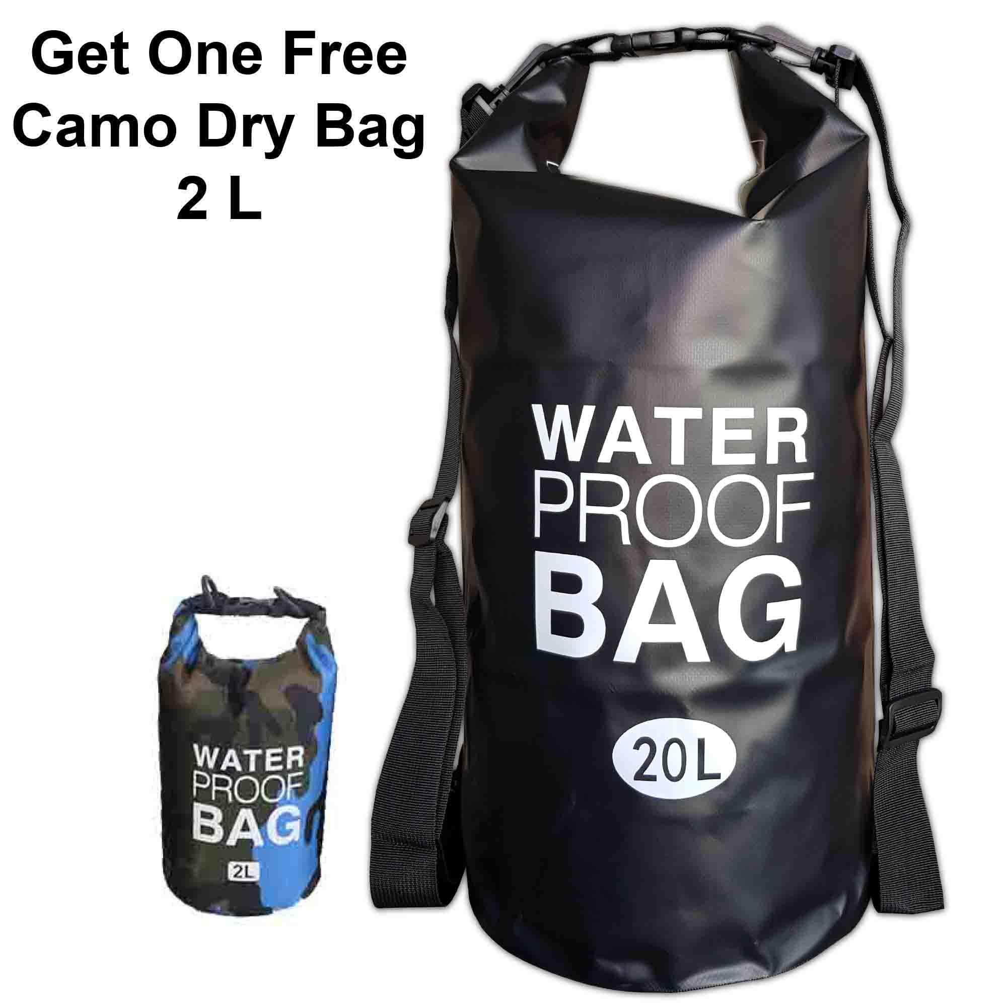 Waterproof Dry Bag Backpack 20 L Double Strap (Free One Camo Dry Bag 2 ...