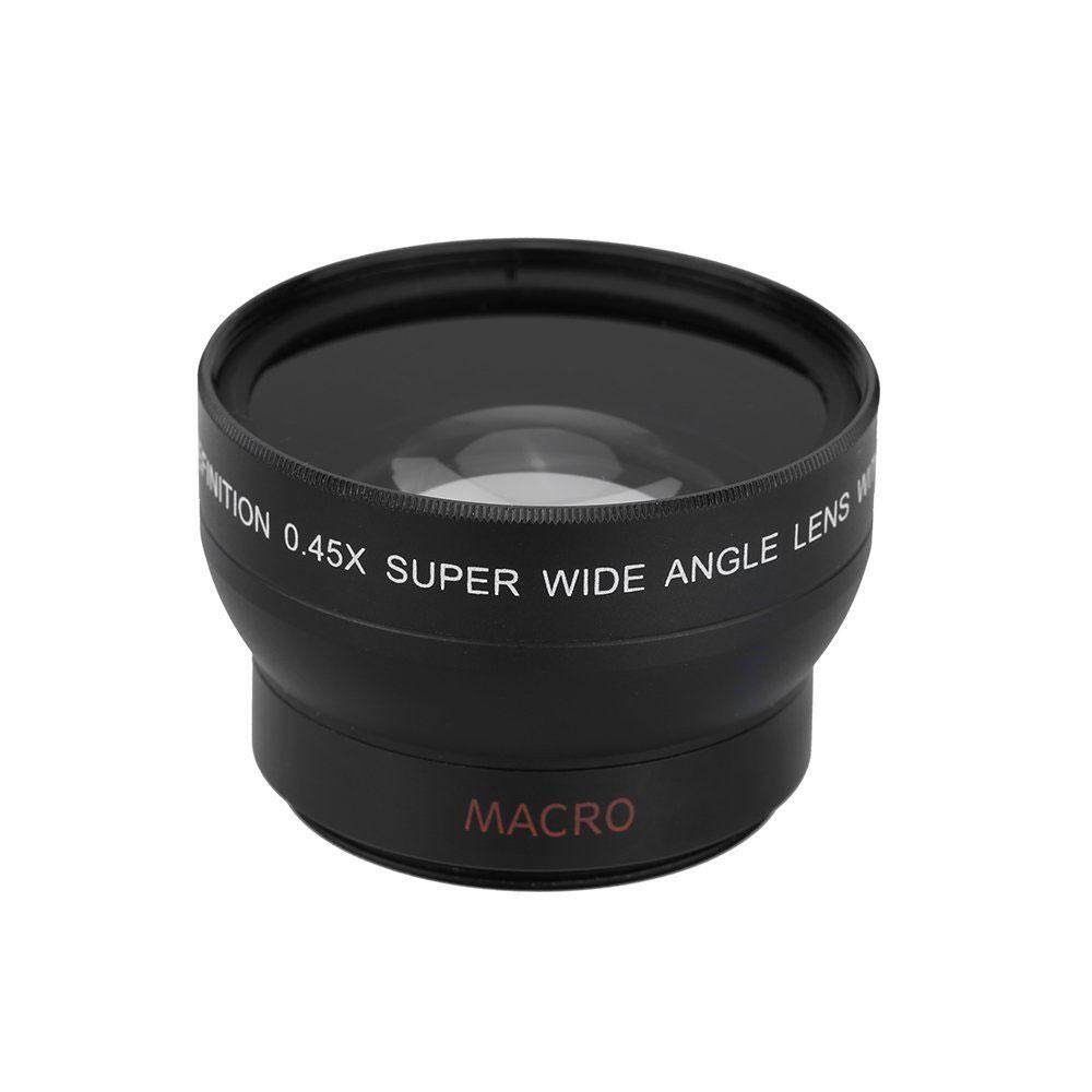 Teekeer 37mm 0.45x Fisheye Wide Angle Macro Lens For Canon Nikon Sony Pentax (Black)