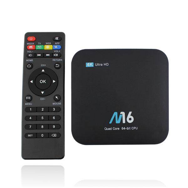M16 Amlogic S905X 1 GB Ram 8 GB ROM Televisi Kotak EU Steker-Internasional