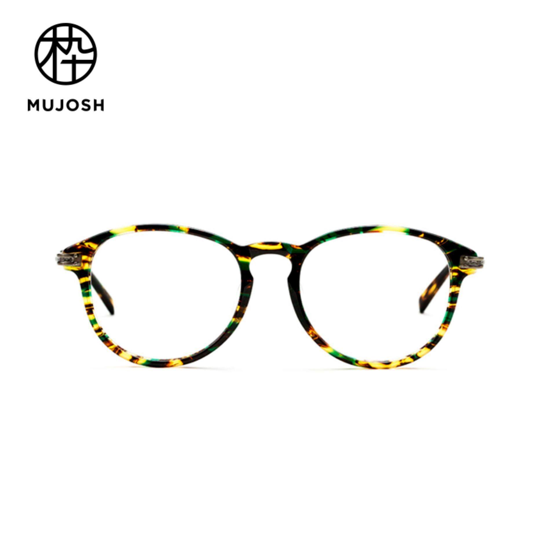 MUJOSH Unisex Acetate and Metal Tortoise Round Fashion Eyeglasses Frame JM1000022C01