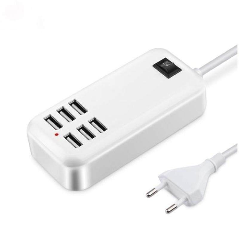 6 Ports Phone Charger Multi Port USB Charging Socket Mobile Charger Station with EU Plug
