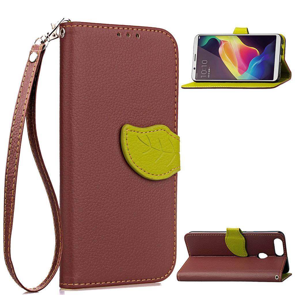 Kasus Penutup Pu Kulit Dompet Untuk Oppo A37 Coklat 