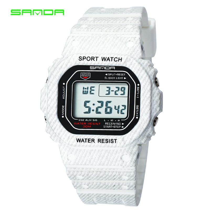 Amorfashion Sanda 339G Denim Sports Waterproof Hand Couple Watch 50 m Waterproof Sports Watch Rectangular Dial - Men