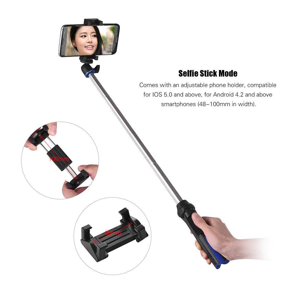 Benro MK10 Multifungsi Mini Meja Tripod Dapat Diperpanjang Selfie Tongkat Monopod Bluetooth Jarak Jauh Telepon Dudukan untuk iPhone X 8 8 PLUS 7 7 Plus untuk Android Smartphone untuk GoPro Kamera Aksi-Internasional