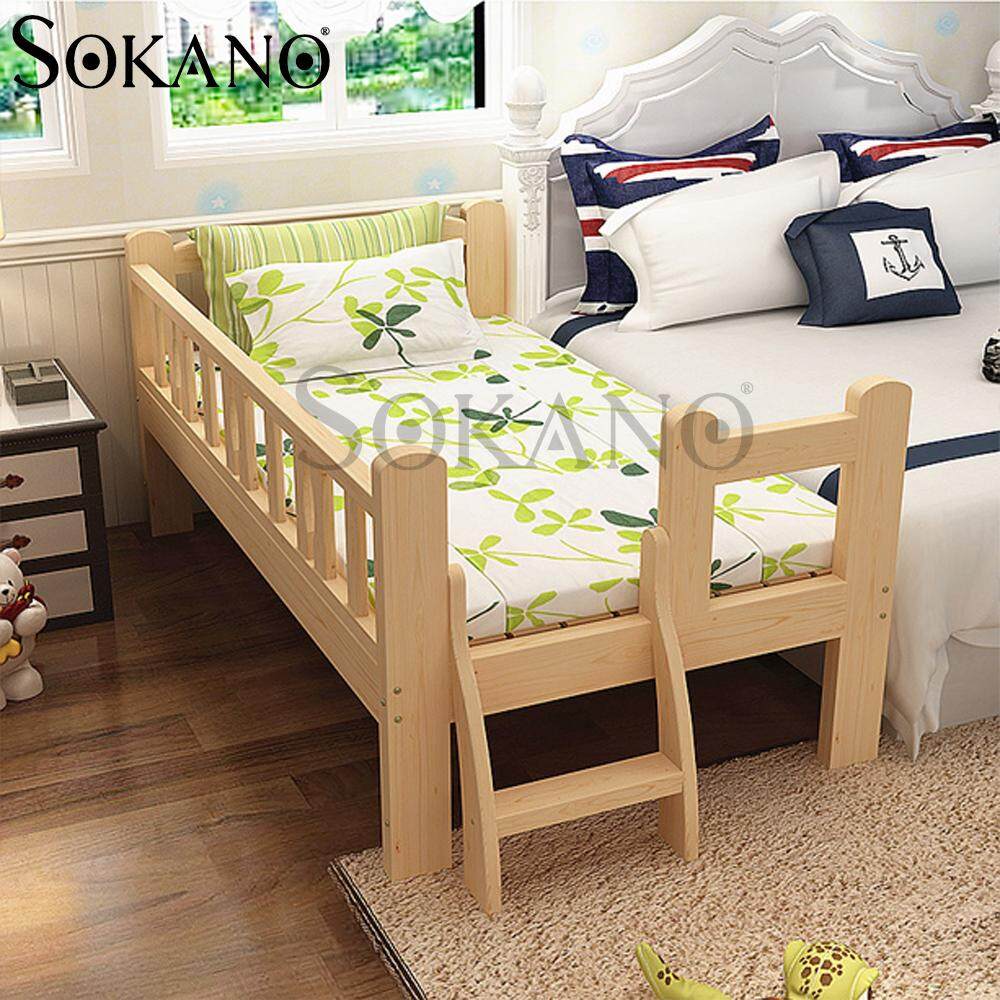 [11.11]  SOKANO HA231 Easel Wooden Baby Bed Baby Cot Attached to Parents Bed with Staircase