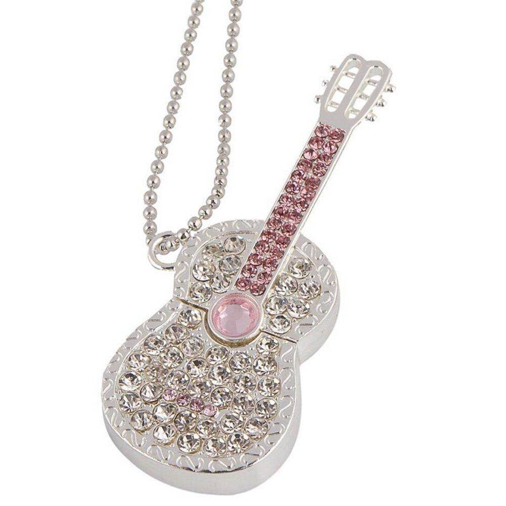 robxug Silver Guitar Style Crystal 8GB USB Flash Memory Drive With A Necklace - ยี่ห้อ louis will ราคา 1,511 บาท*ส่งฟรี