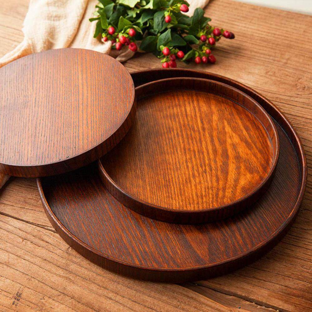 Serving Tray For Wooden S Brands Review In Round Natural Wood Serving Tray Wooden Plate Tea Food Server Dishes Water Drink Platter 24 Cm
