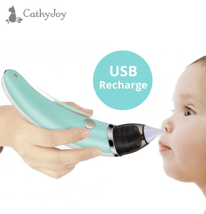 JOY Baby Kids Nose Cleaner USB Rechargeable Electric Penyedut Nasal Aspirator Snot Suction Baby Nasal Suction Sedut Hingus Alat Penyedut Pam Hidung Baby Nose Cleaner Sucker Flu Suction Suitable for Newborn Baby Pigeon Pureen Style 吸鼻涕器