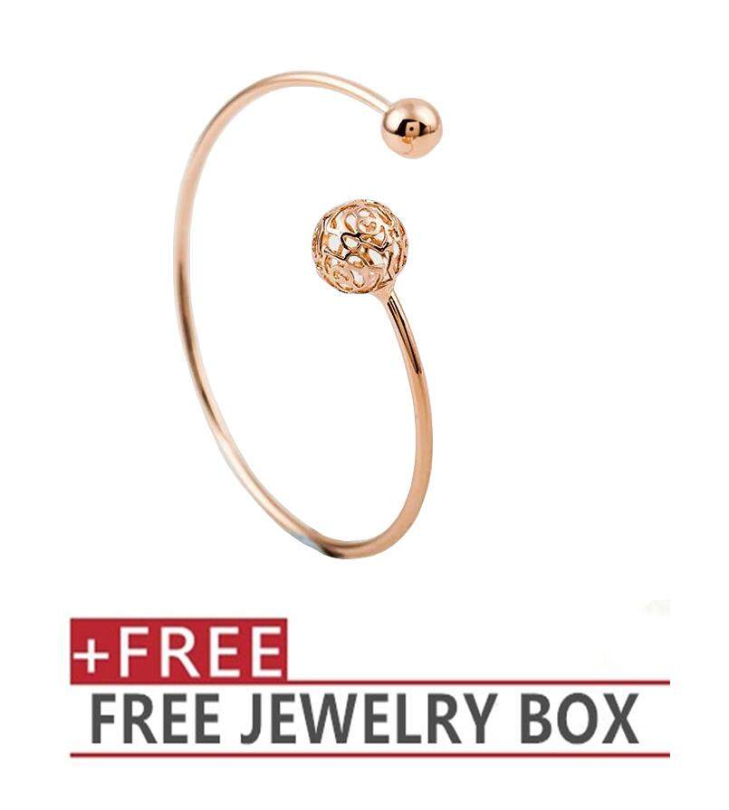 SSA Luxury Hollow Crystal Ball Rose Gold Color Bracelet Charm All-match  Bangles