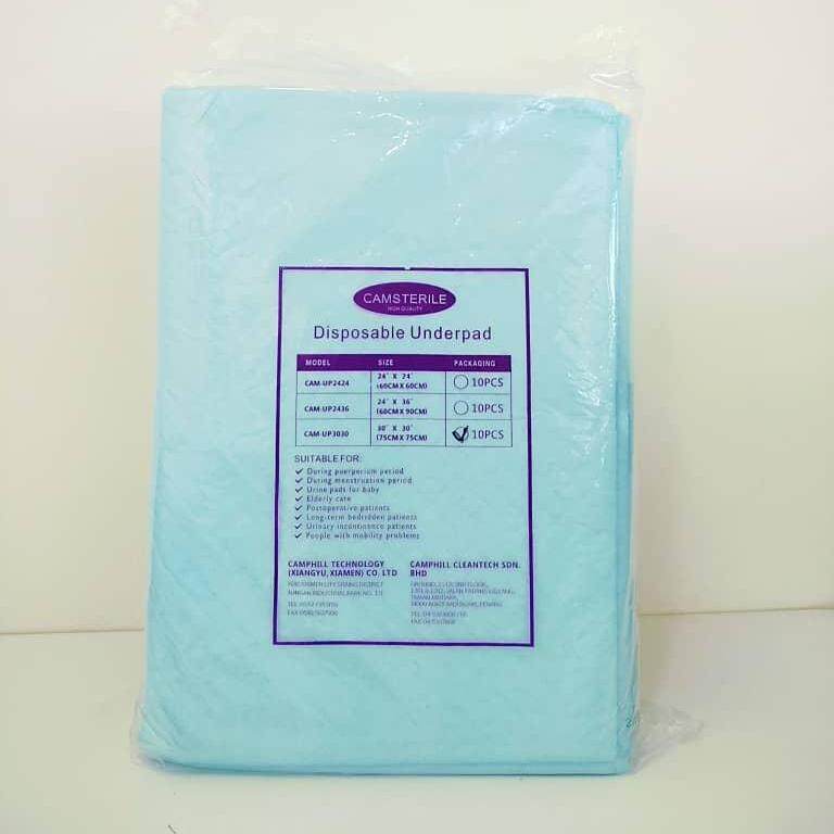 Camsterile Disposable Underpad 75cmx75cm 10s