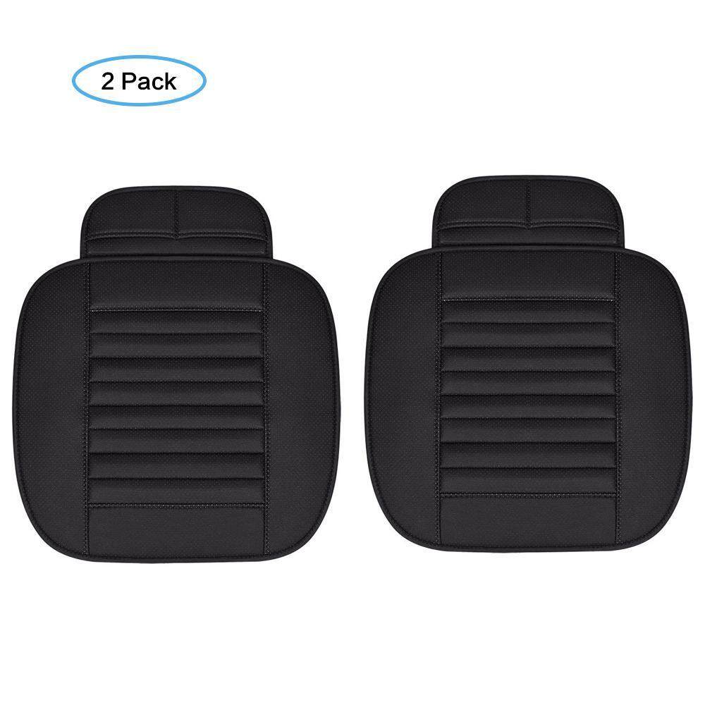 Opoopv 3 PC Kursi Interior Mobil Penutup Bantal Kulit PU Menyerap Udara Pad Arang Bambu Tikar Kursi Depan Belakang Kursi (Hitam) 135*50 Cm-Intl