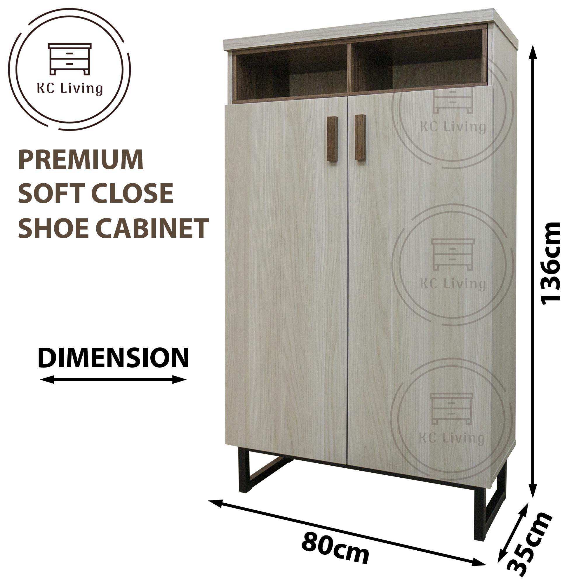[KCL] Premium Soft Close Shoe / Metal Leg / 7 Shelves / Wood