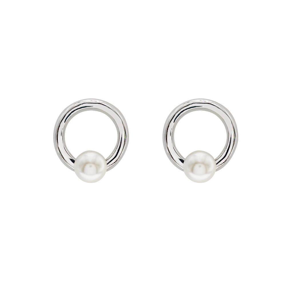 Simple Pierced Earring With Crystal Pearls From Swarovski®