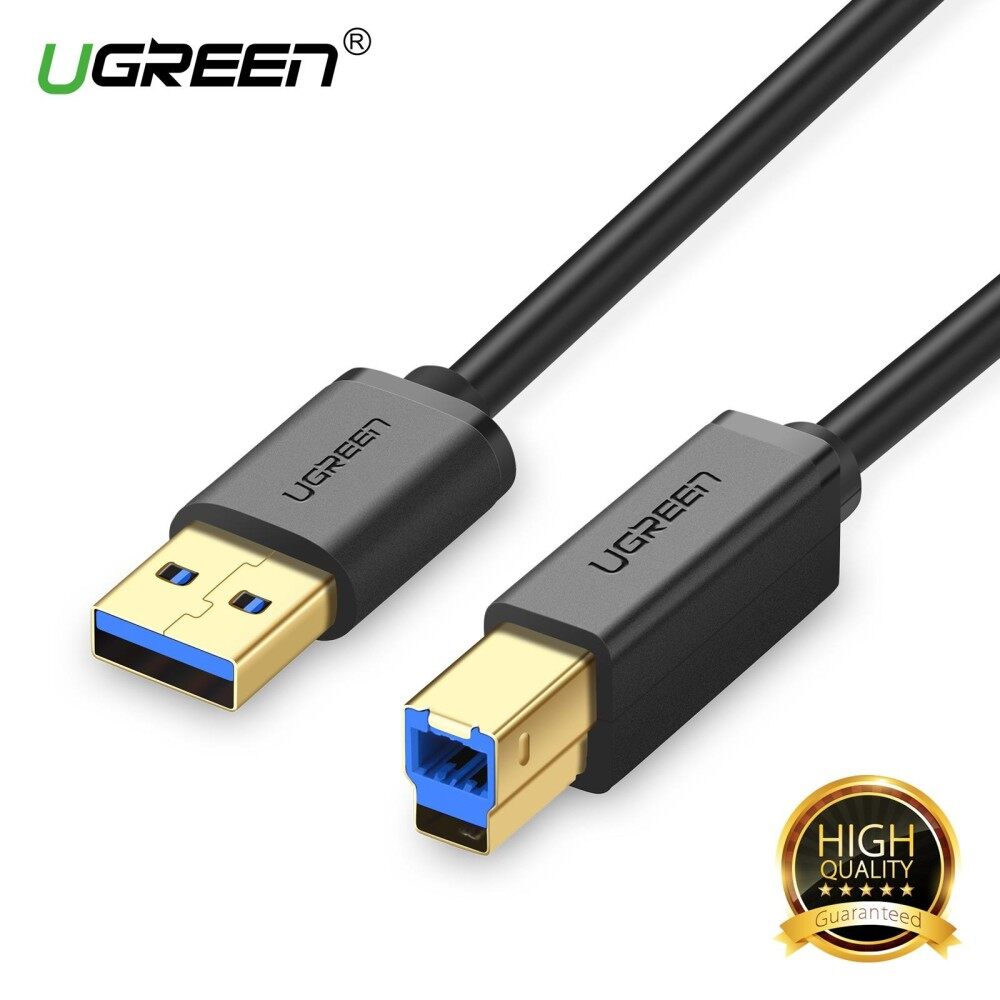 UGREEN 1.5Meter USB 3.0 Printer Cable Scanner A Male to B Male for Canon Epson HP ZJiang Label Printer DAC USB Printer(Gold-Plated)