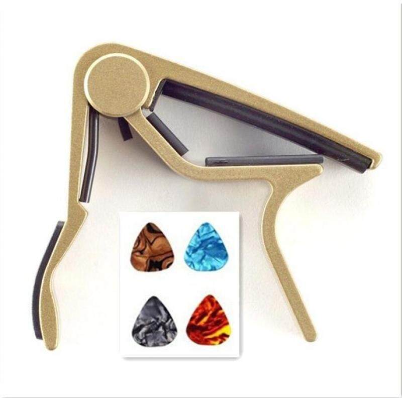 Zoo on Yoo Single-handed Guitar Capo Quick Change(Black,Blue,Red,Gold,Silver) with free four guitar picks Malaysia