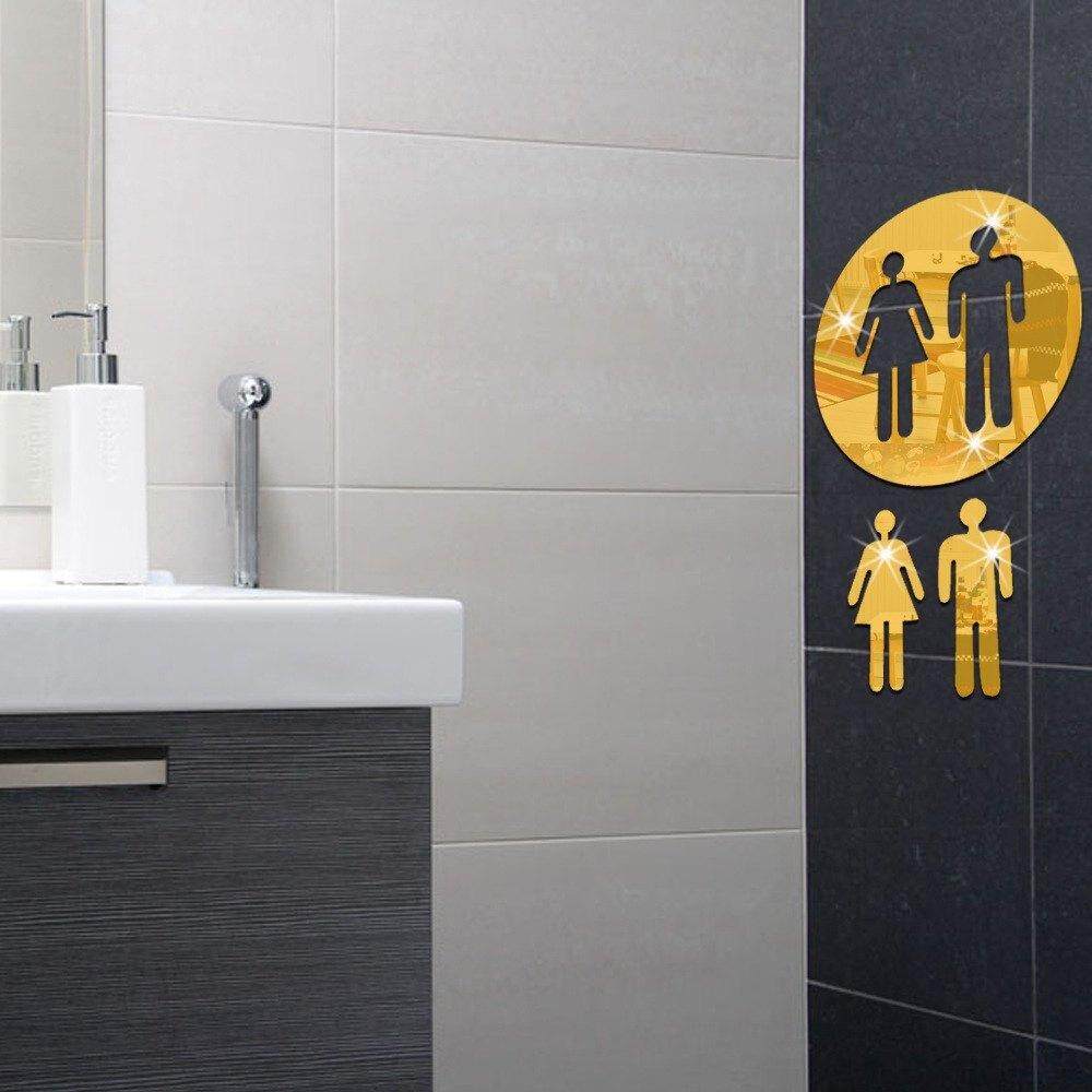 DXY Toilet 3D DIY Round Shape Sign Man/Women WC Bathroom Entrance Mirror Wall Sticker Sign Door Wall Decor Waterproof For Home Hotel Bar Restaurant - Intl August 2018 - 2 DXY Toilet 3D DIY Round Shape Sign Man/Women WC Bathroom Entrance Mirror Wall Sticker Sign Door Wall Decor Waterproof For Home Hotel Bar Restaurant - intl - 2