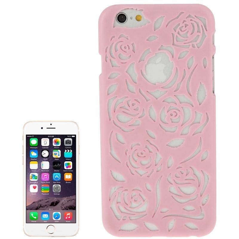 Berongga Keluar Mawar Bunga-bunga Pola Pelindung Keras Case untuk iPhone 6 Plus & 6 S Plus (Merah Muda) -Internasional