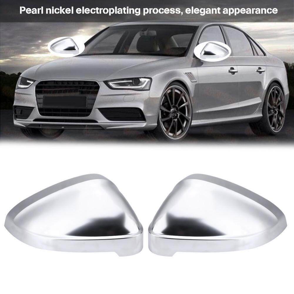 Sepasang Krom Matte Kaca Spion Shell Cover Tutup Pelindung untuk Audi B9 A4 A5 S4-Intl