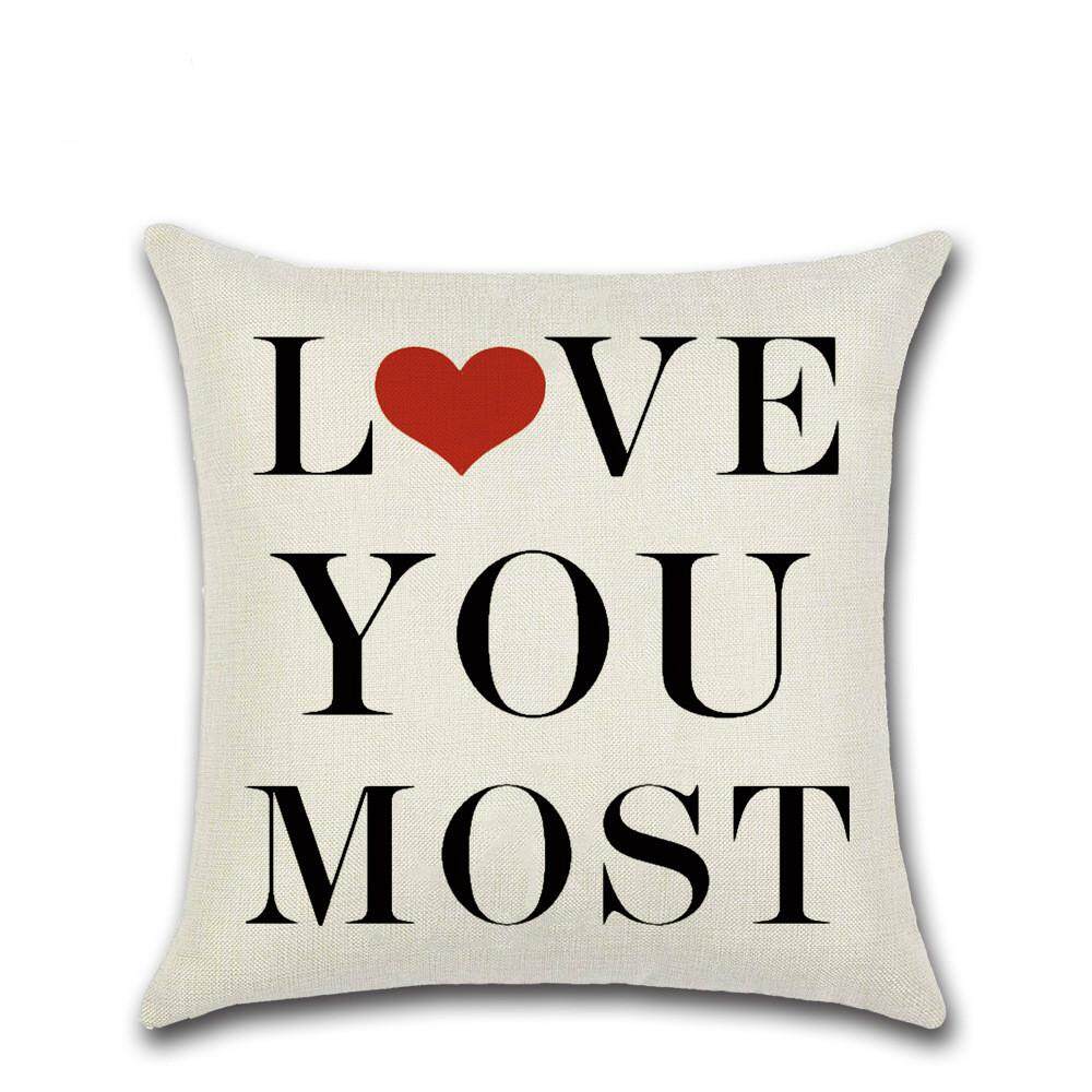 Panda Online 45 Cm * 45 Cm Pasangan Lovers Cinta Lempar Bantal Sofa Bantal Bantal Sarung Linen Katun