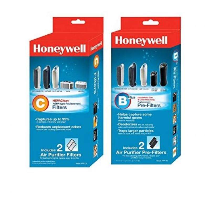 Honeywell HEPAClean Air Purifier Replacement Filter 2 Pack and Honeywell HRF-B2 Filter B Household Odor & Gas Reducing Pre-filter 2 Pack - intl Singapore