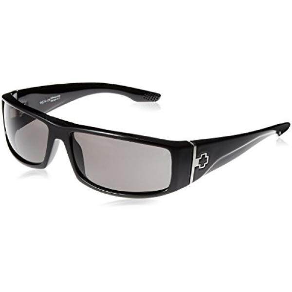 Spy Optic Cooper Terpolarisasi Bungkus Kacamata Hitam Bingkai Hitam Berkilau Warna Lensa, Satu Ukuran-Intl