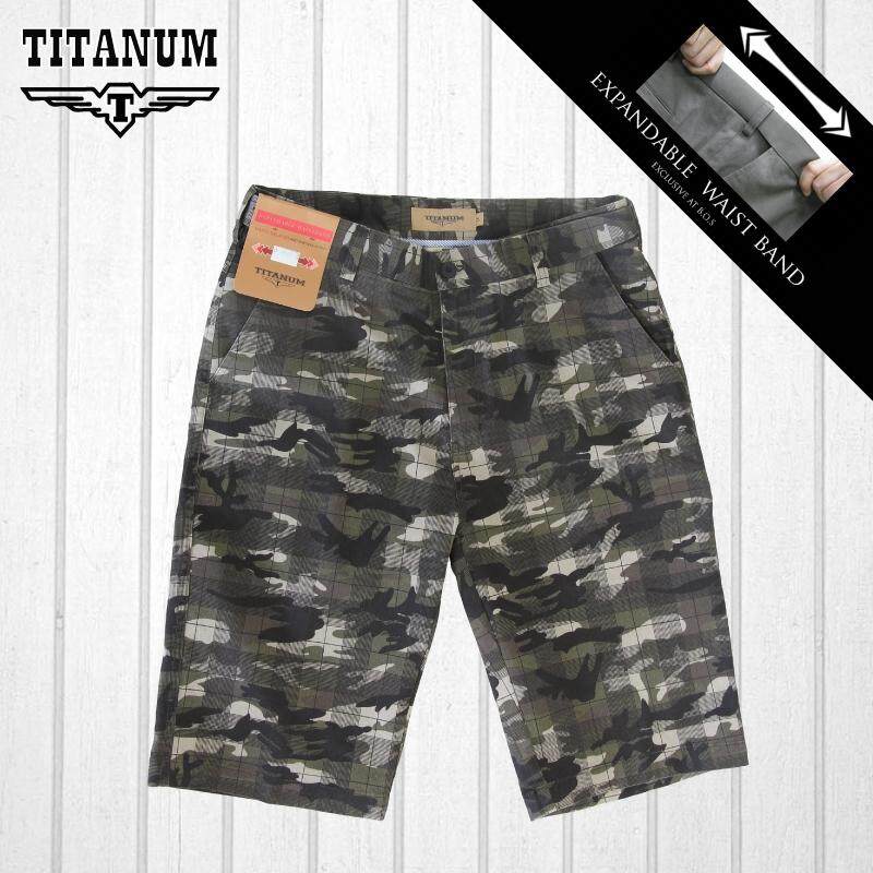 TITANUM BIG SIZE Checkered Army Print Short Pant TCSP508 (Black)