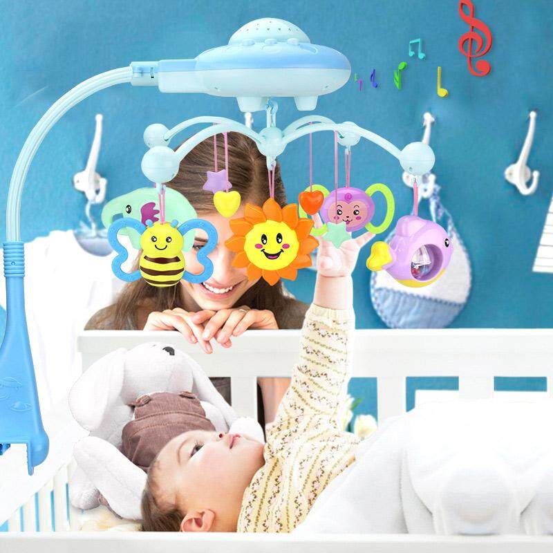 Bayi ABS Crib Seluler Tempat Tidur Lonceng Mobil Kursi Mainan Suara Penahan Lengan Braket Liontin dengan Lingkaran Musik-Internasional