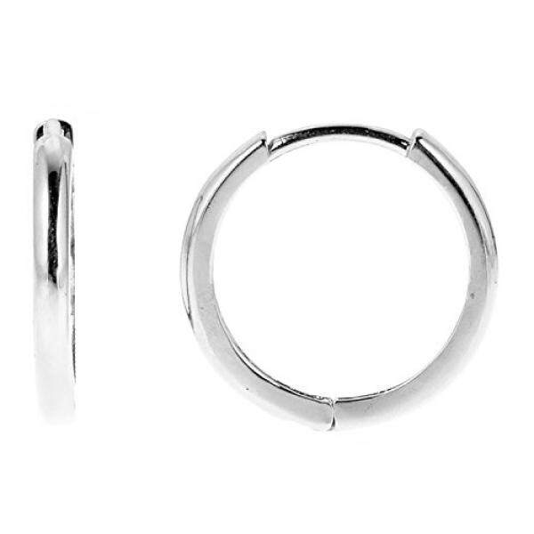 14 K Putih Asli Gold Bayi Huggies Anting-Anting Bulat 10 Mm-Internasional