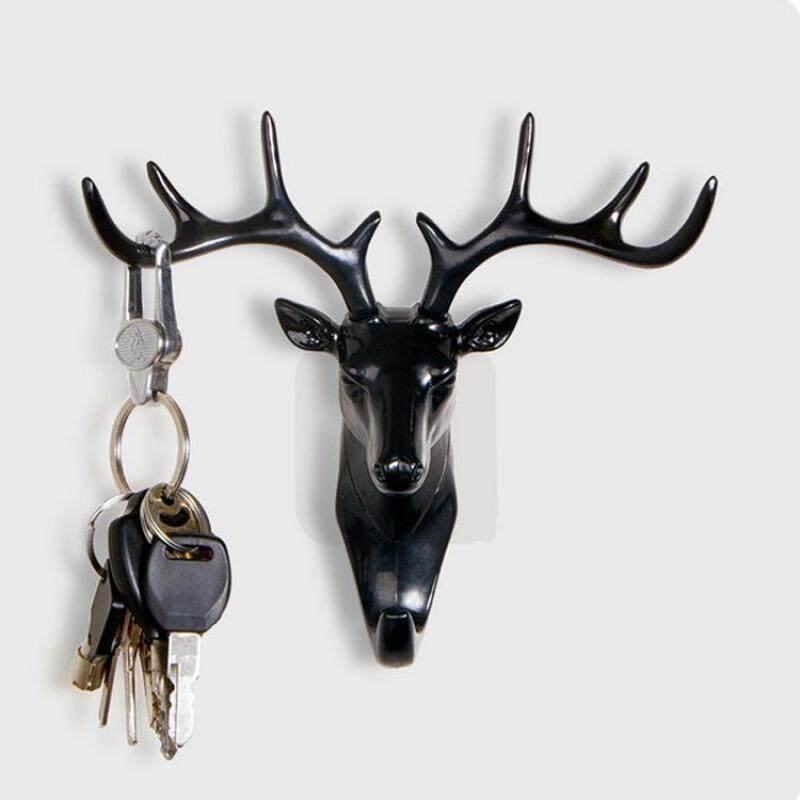 Creative American - Linked Three - Dimensional Deer Head Modeling Wall Decoration Living Room Bedroom Coat Hook