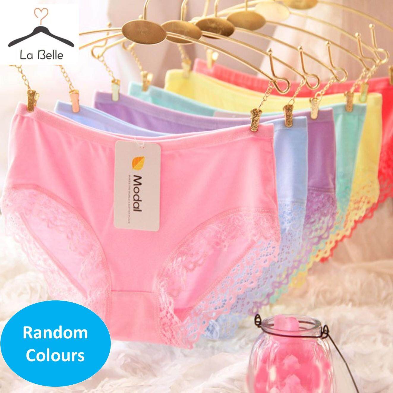 READY STOCK [SIZE: M - XL] Quality Women Cotton Lace Modal Panties