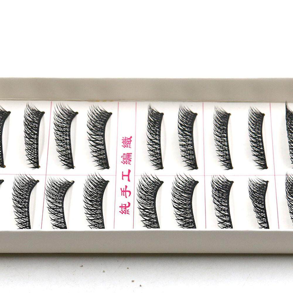 Jual Seksi Modis 10 Pasang Pesta Salib Panjang Tebal Bulu Mata Palsu Hitam Tali Palsu Mata Lashes Foxloom-Internasional
