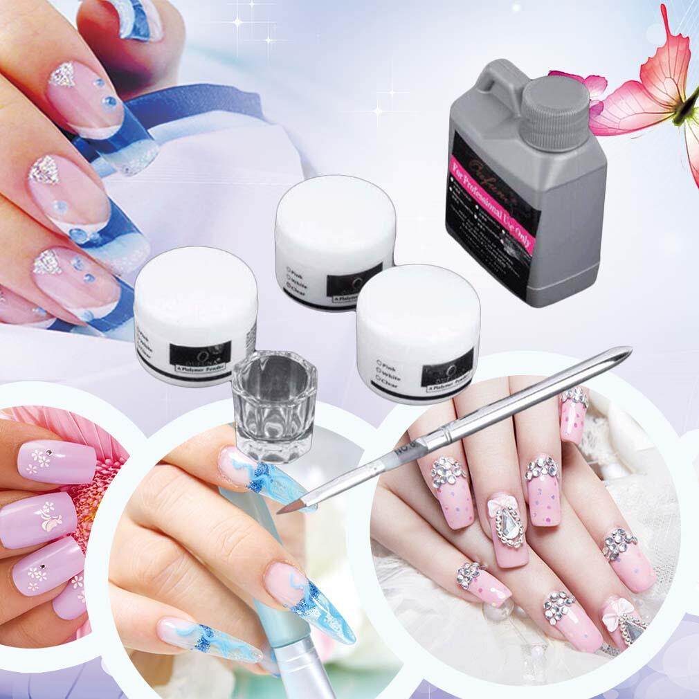 Allwin Portable Nail Art Alat Kit Set Kristal Cair For Pencuci Piring Bubuk Akrilik Dappen