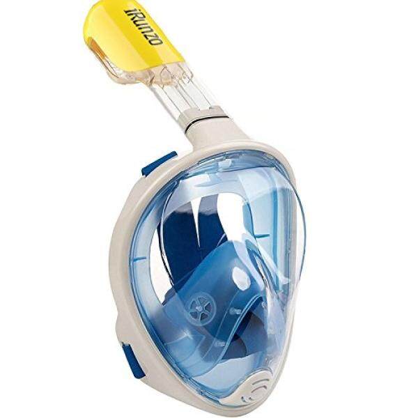 Irunzo Wajah Penuh Snorkeling Masker-Anti-kabut Anti Bocor Seaview 180 Kering Terbaik Nafas Bebas untuk Dewasa wanita Pria Remaja-Internasional
