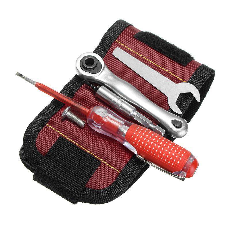 Raitool?Magnetic Wristband Tool Pickup Wristband for Holding Tools Wrist Bands Tool Holder Organizer Red
