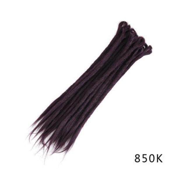 Dsoar 12 Helai Rajutan Pria/Wanita Jamaican Reggae Rambut Gimbal Sintetis Buatan Tangan Rambut Ekstensi 20 Inci-Internasional
