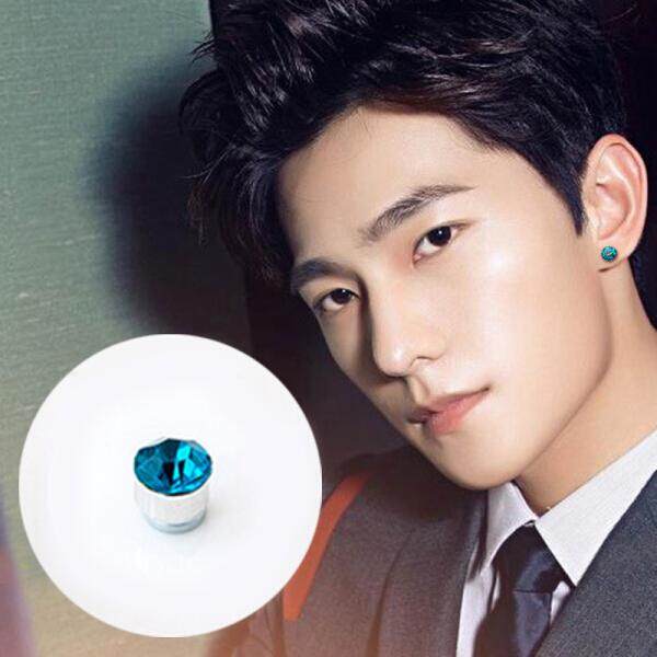 Lesa Magnet Anting-Anting Anting Putra Korea Modis Minimalis Tidak Pierced Berlian Telinga Klip Anting-Anting Anting-Anting Perhiasan Beberapa Pasang mahasiswa Pria Wanita Anting-Anting Putih Sepasang (Danau Biru Sepasang) -Internasional