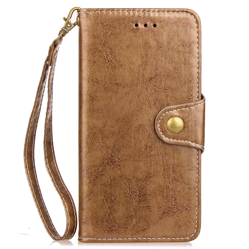 Telepon Case Anda Moto Rola Moto G5 Plus Case Retro Bisnis PU Kulit Sarung Seluler Telepon Penyangga Kartu Slot Telepon lebih Mahal Ketimbang 2 Seri Lainnya Case Sarung (Coklat) -Internasional