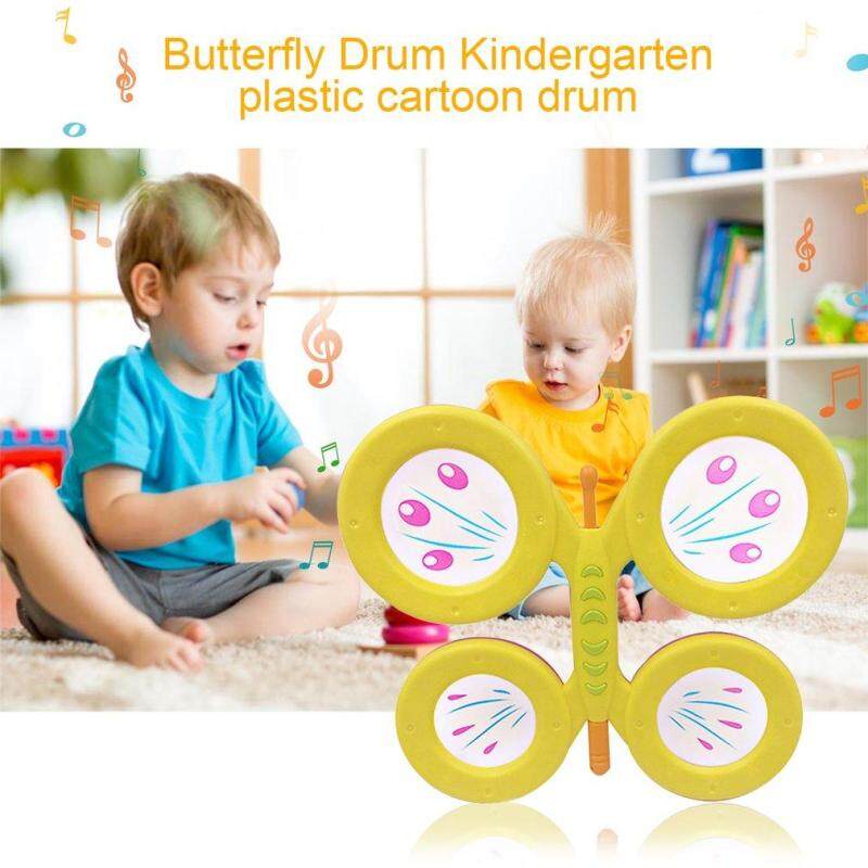BEAU Orffworld Butterfly Drum Plastic Cartoon Drum Kids Musical Instrument Toy - intl