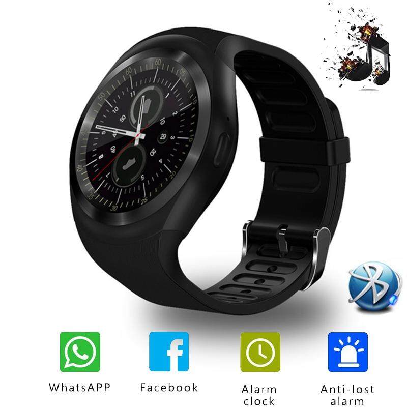 Y1 Bisnis Bluetooth Pintar Jam Tangan Mendukung Nano Sim & TF Kartu Musik Pemutar Kamera Jarak Jauh Konsumsi Kalori Tidur Monitor Hiburan kebugaran Pintar Jam Tangan untuk IOS/Android