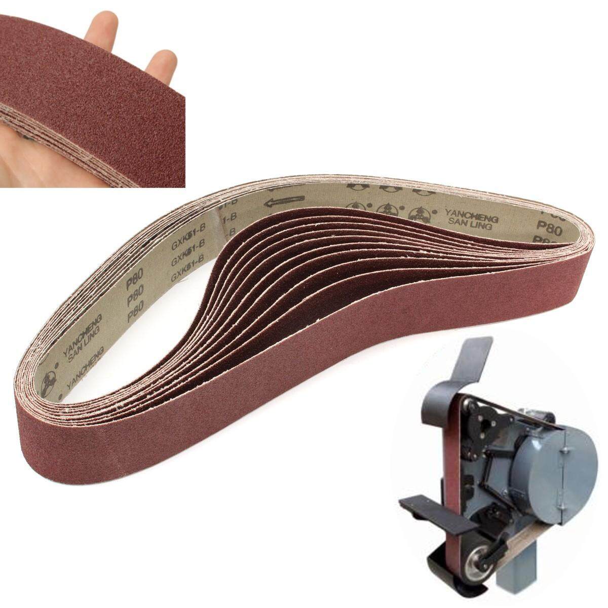 80 Grit 2 x 42 10 Packs of Air Sander Sanding Belts Metal Working Sharpening - intl
