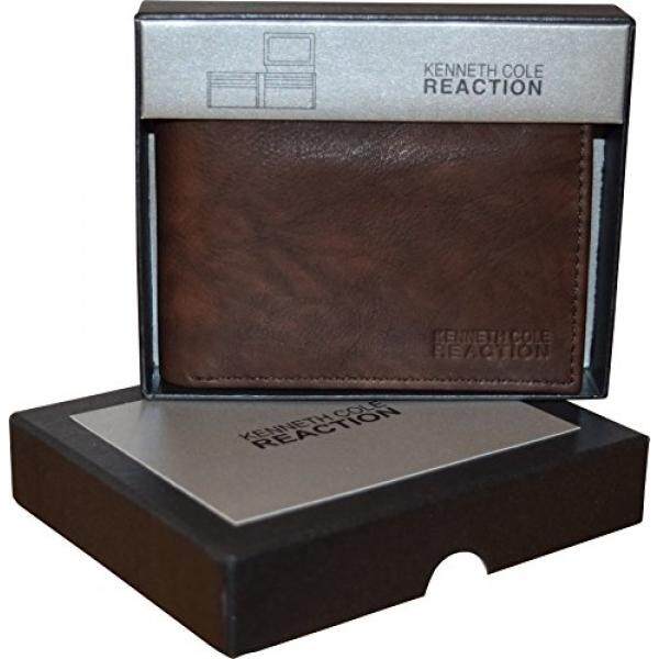 Kenneth Cole Reaction Mens Genuine Leather Passcase Wallet With Gift Box - intl