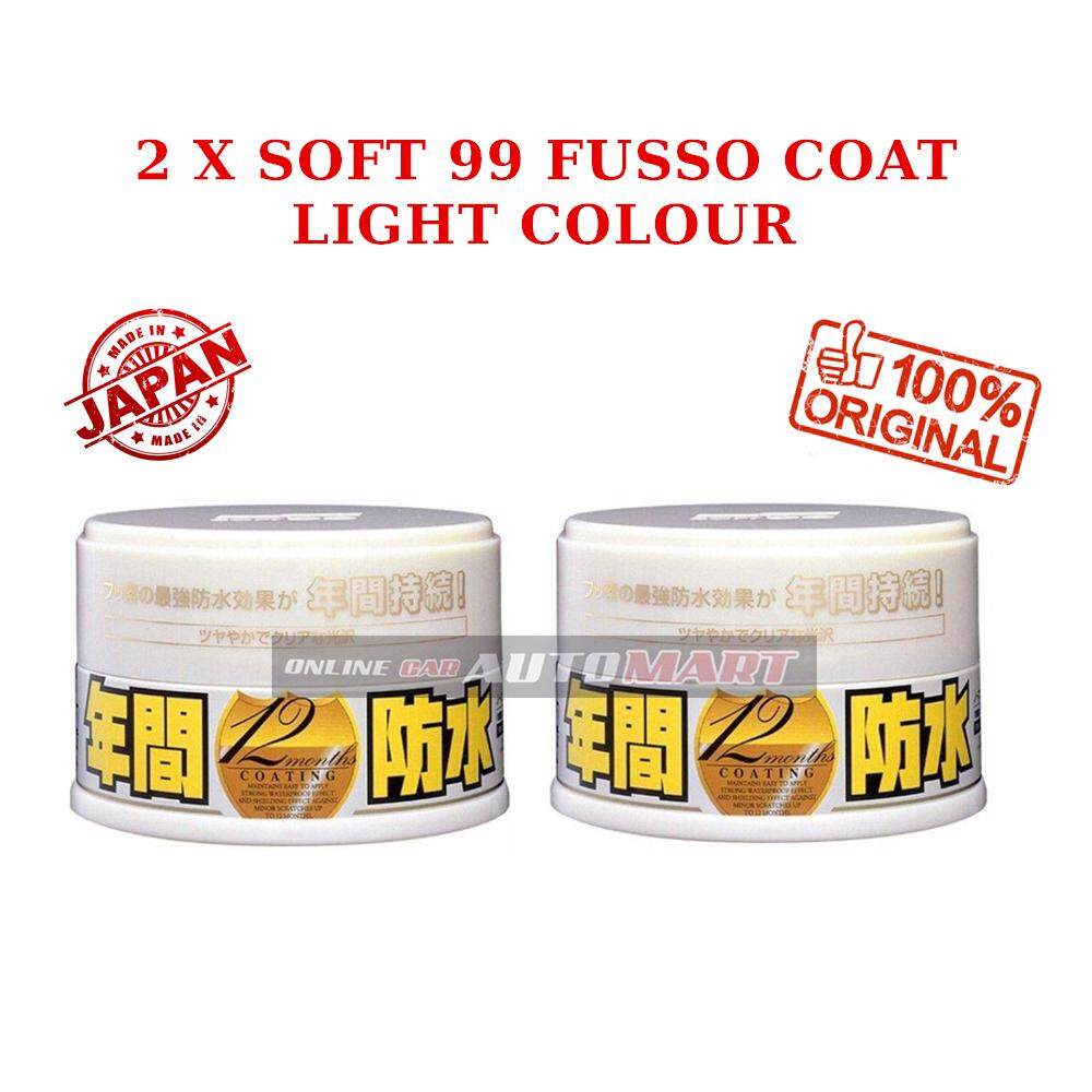 2 X Soft99 Fusso Coat 12 Months Light Color Wax - 200g