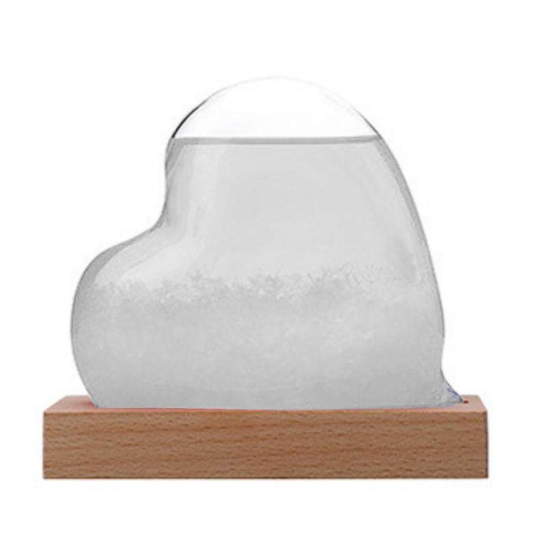 cushan Desktop Heart Shape Storm Glass Crafts Outdoor Weather Forecast Bottle Barometer Creative Modern Decoration Stylish Home Decor Christmas Gift Singapore