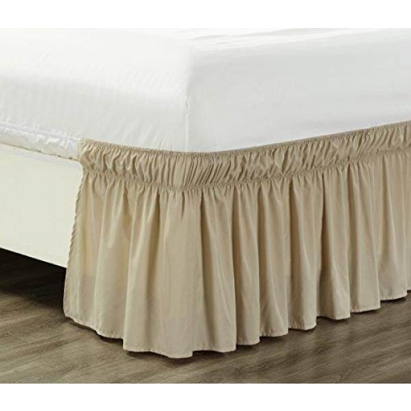 Bed Skirts For Runners S Brands Review In Wrap Around 18 Inch Fall Ivory Beige Ruffled Elastic Solid Bed Skirt Fits All