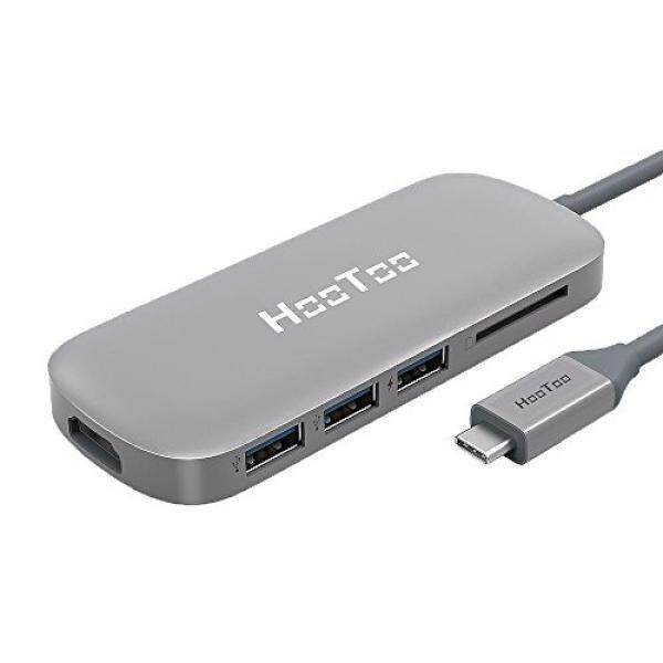 USB C Hub, HooToo USB C Adapter 3.1 with Type C Charging Port, HDMI Output, Card Reader, 3 USB 3.0 Ports for MacBook Pro 2015/2016, Google Chromebook 2016/2017 and more USB C Devices – Space Gray Malaysia