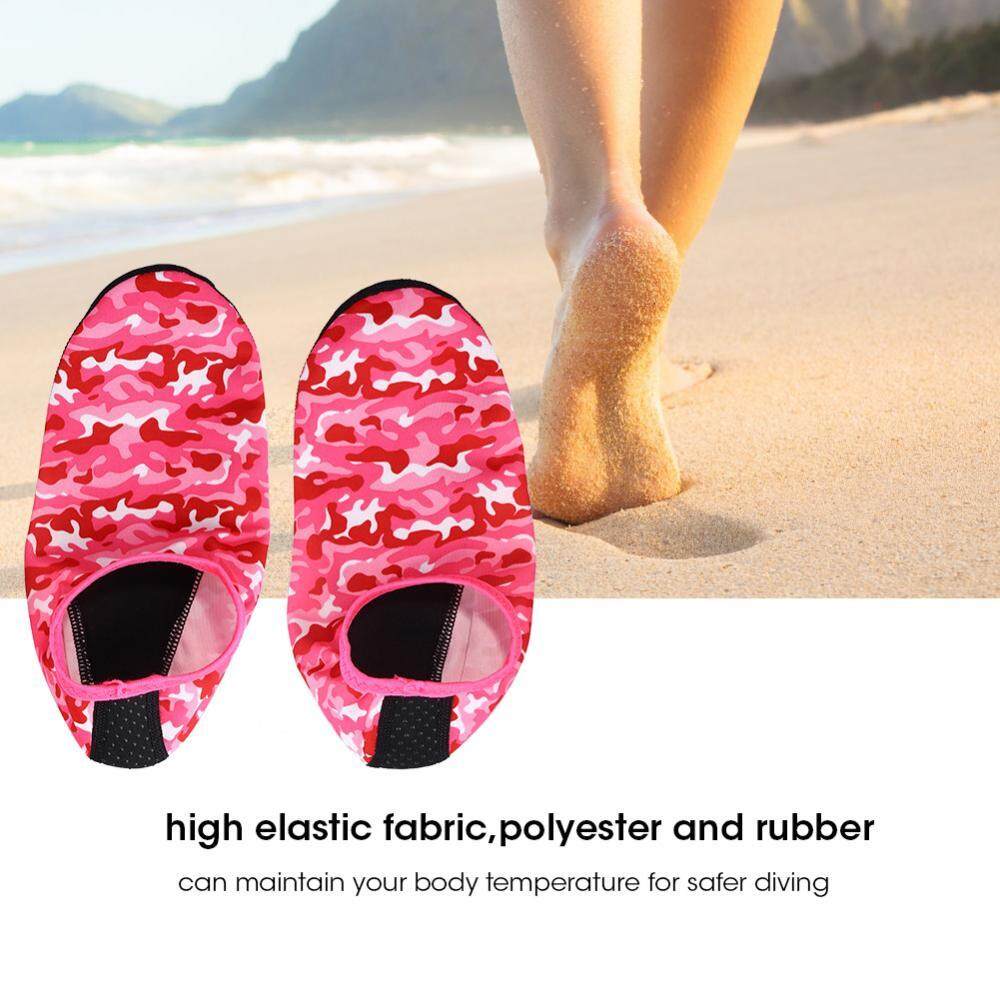 Pria Wanita Non-Slip Snorkel Menyelam Seaside Kaus Kaki Sepatu Pantai Kamuflase (Pink XL