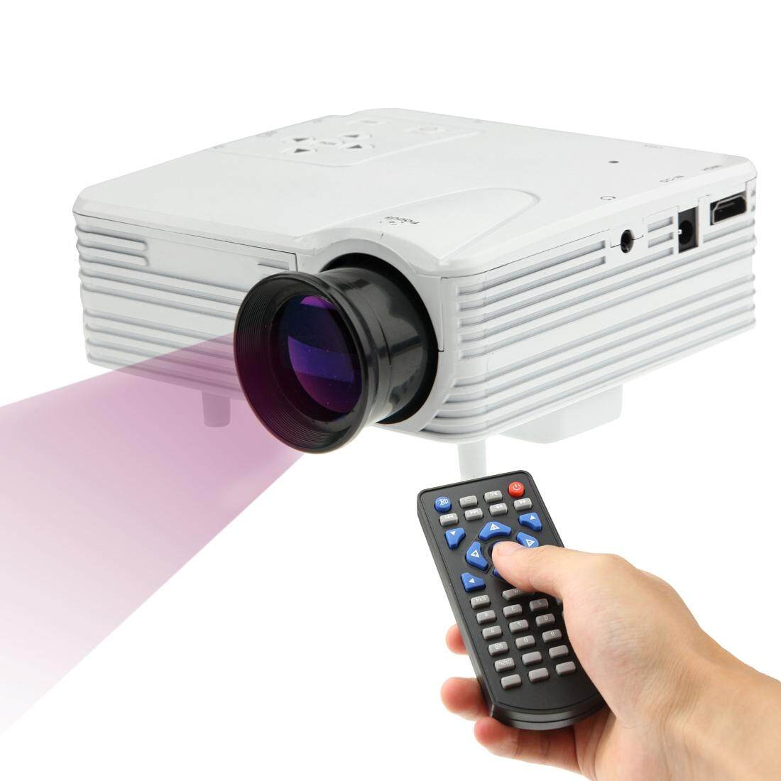 80 lumens 1080P HD Multimedia Mini Portable LED Projector, Support HDMI / VGA / AV / USB / SD Card, Model: H80(White) - intl