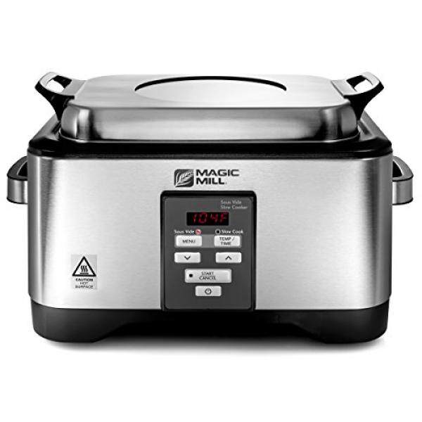 Gilingan Ajaib Profesional 2 In 1 Sous Vide Water Bath Oven dan Panci Penanak Mesin-Sederhana Presisi Memasak-Termasuk Rak Daging- non-Stick Kapal + Tutup Gelas. -Intl